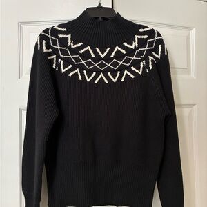 Skies Are Blue Black and Cream Knit Sweater